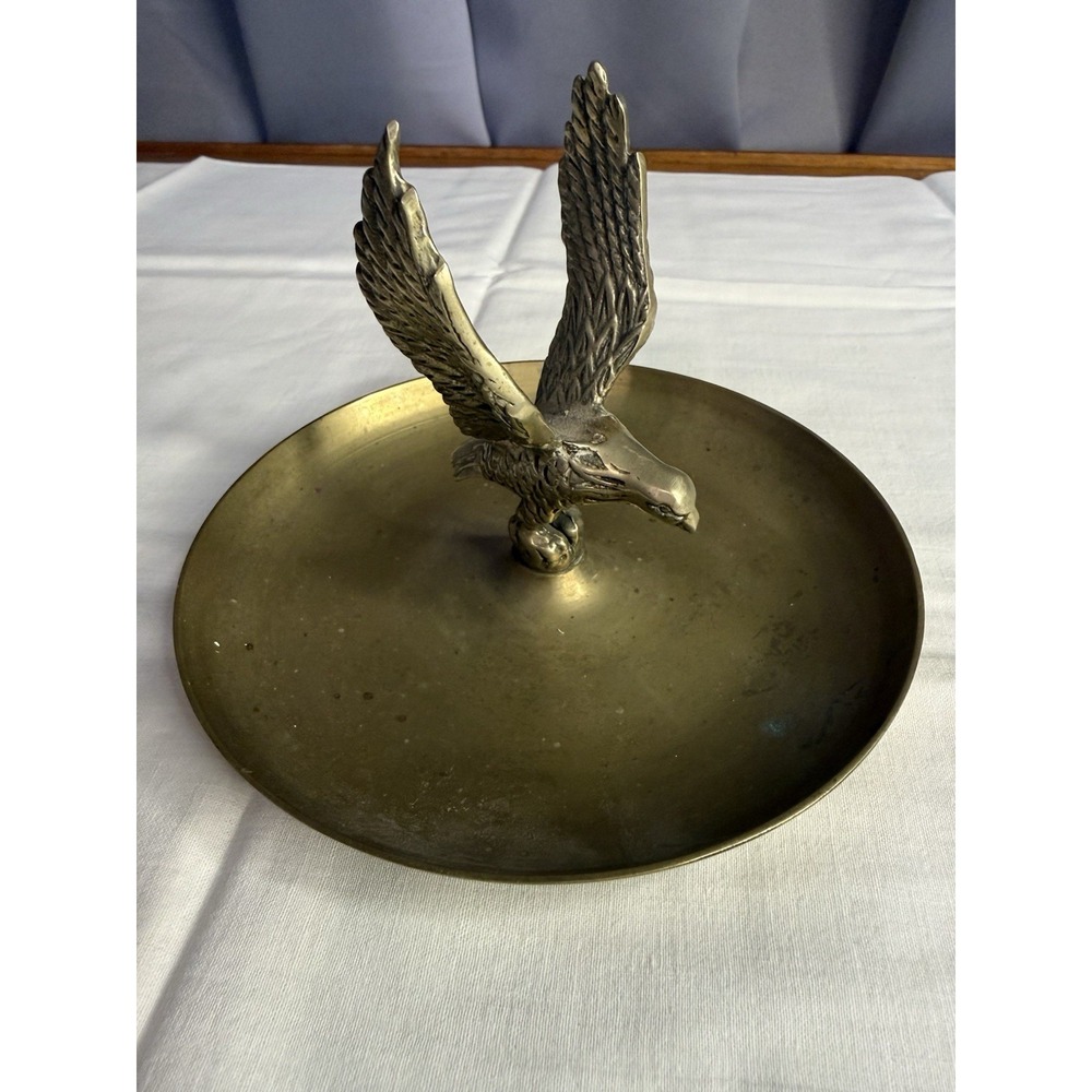 Flying Eagle Brass Trinket Bowl Catch All Tray Vintage